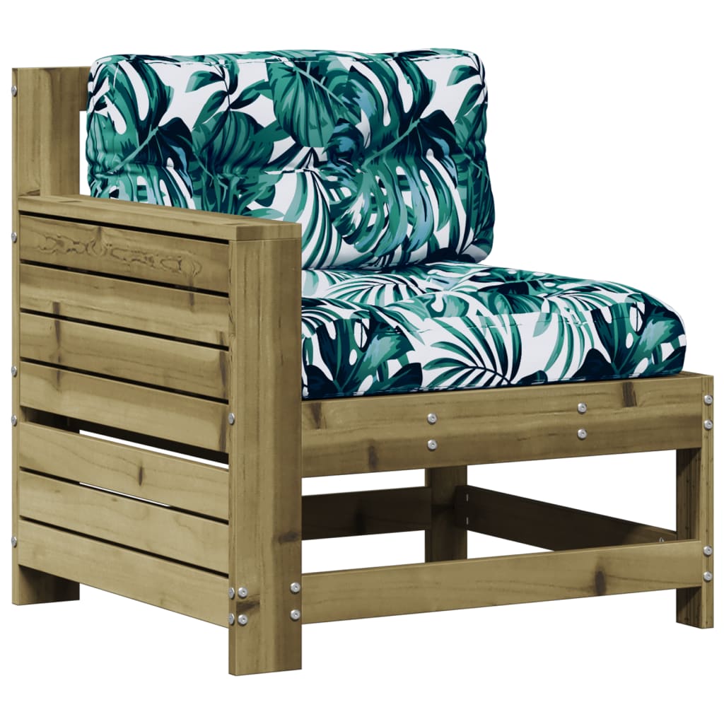 Salon de jardin 5 pcs avec coussins bois de pin imprégné