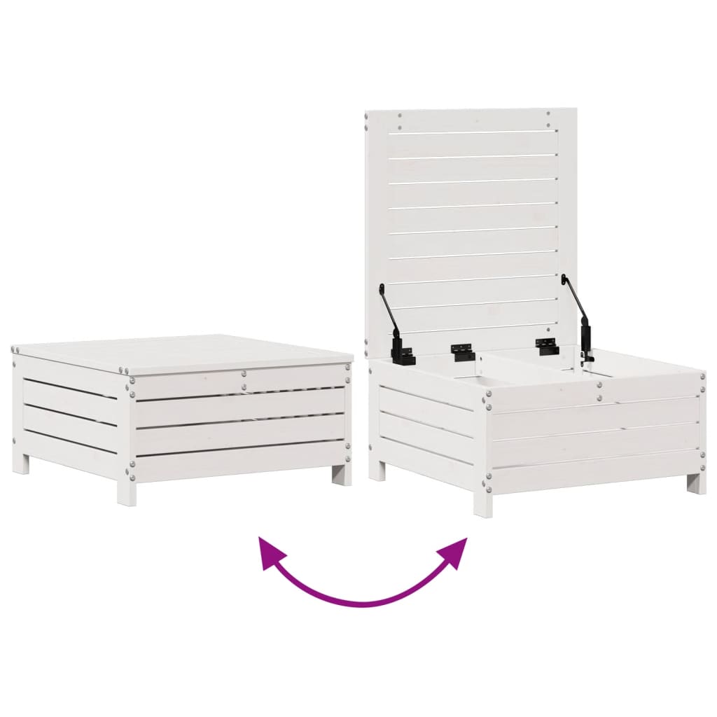 Salon de jardin 5 pcs avec coussins blanc bois massif de pin
