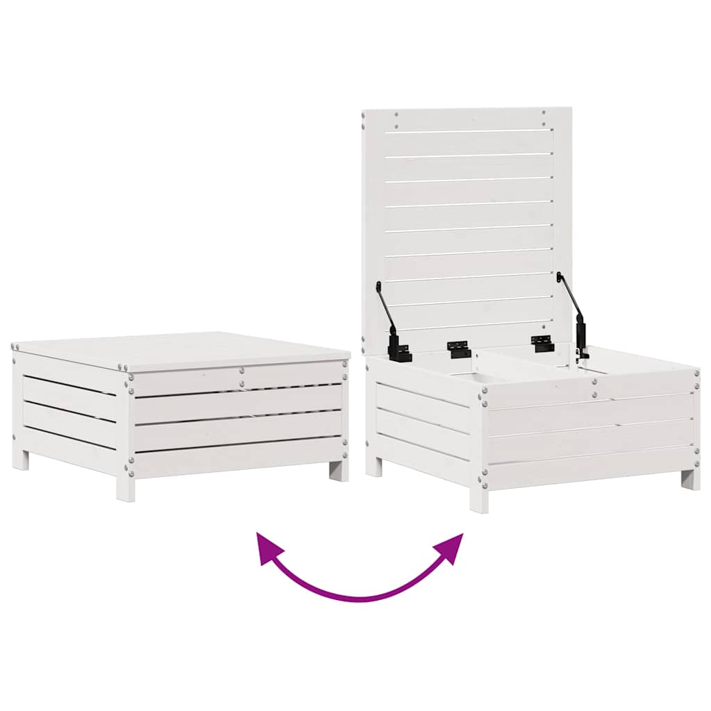 Salon de jardin 5 pcs avec coussins blanc bois massif de pin
