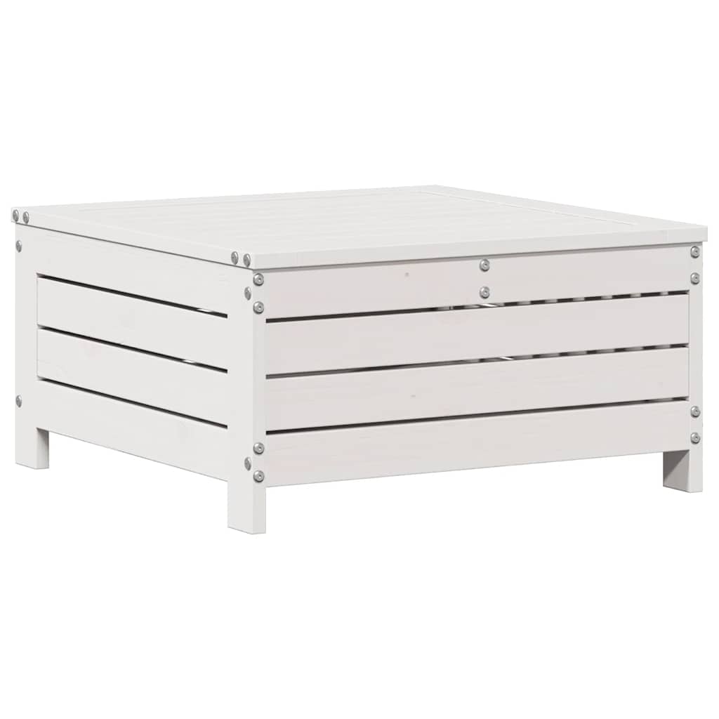 Salon de jardin 5 pcs avec coussins blanc bois massif de pin