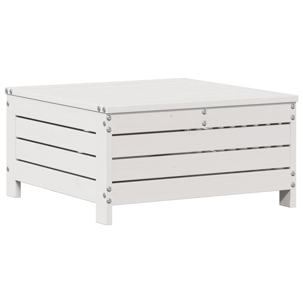 Salon de jardin 7 pcs avec coussins blanc bois de pin massif
