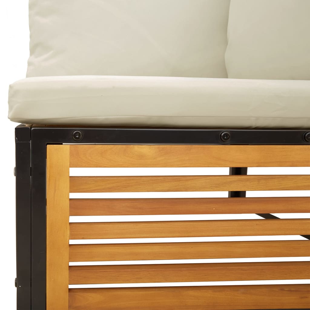 Salon de jardin avec coussins 4 pcs bois d'acacia massif