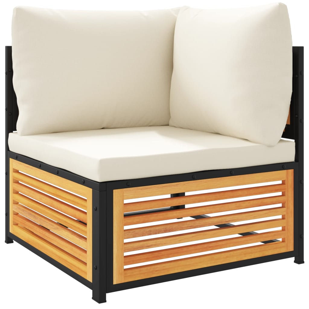 Salon de jardin avec coussins 6 pcs bois d'acacia solide