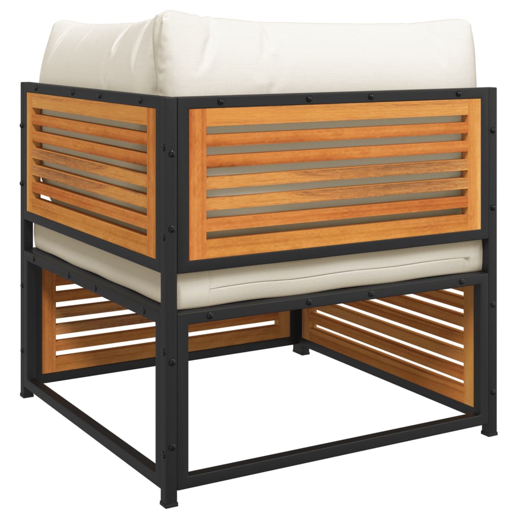 Salon de jardin avec coussins 6 pcs bois d'acacia solide