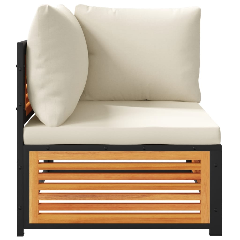 Salon de jardin avec coussins 2 pcs bois massif acacia