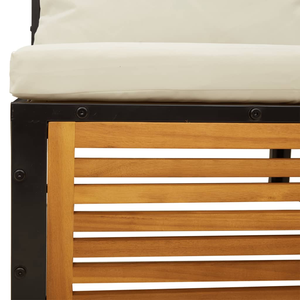 Salon de jardin avec coussins 3 pcs bois massif d'acacia