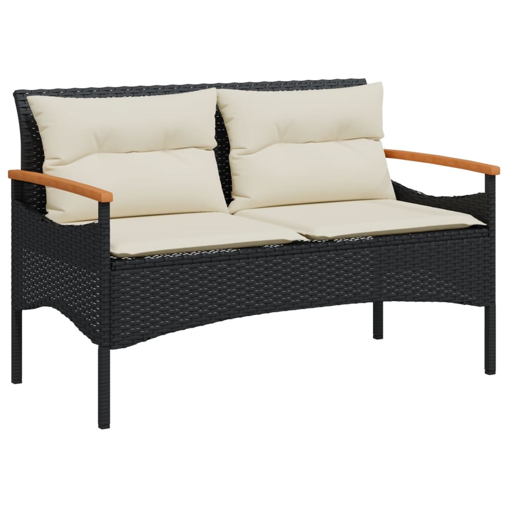 Salon de jardin 4 pcs avec coussins noir résine tressée - XIOS