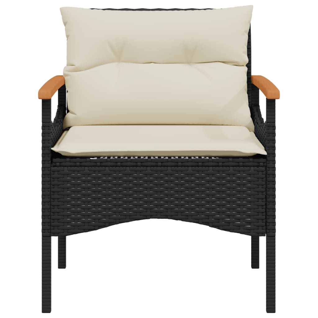 Salon de jardin 4 pcs avec coussins noir résine tressée - XIOS