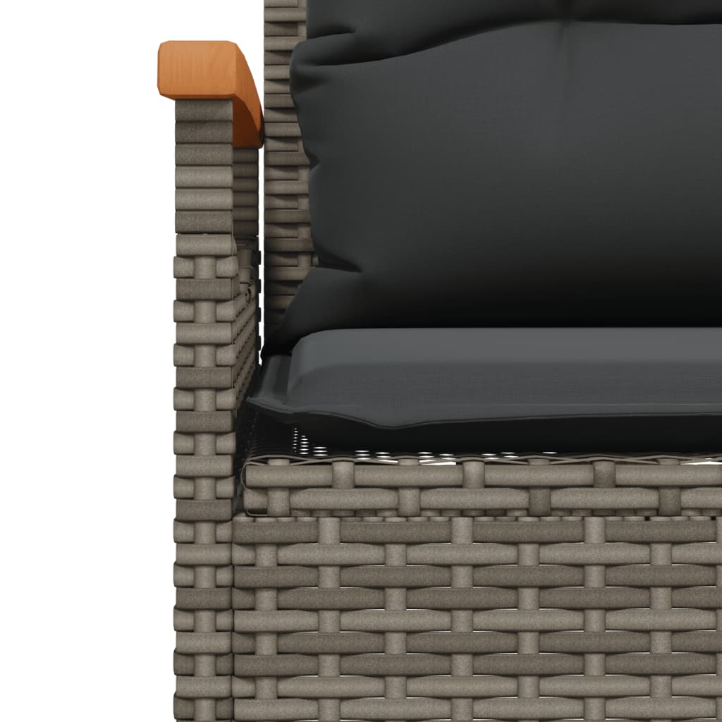 Salon de jardin avec coussins 3 pcs gris résine tressée Salons de jardin vidaXL