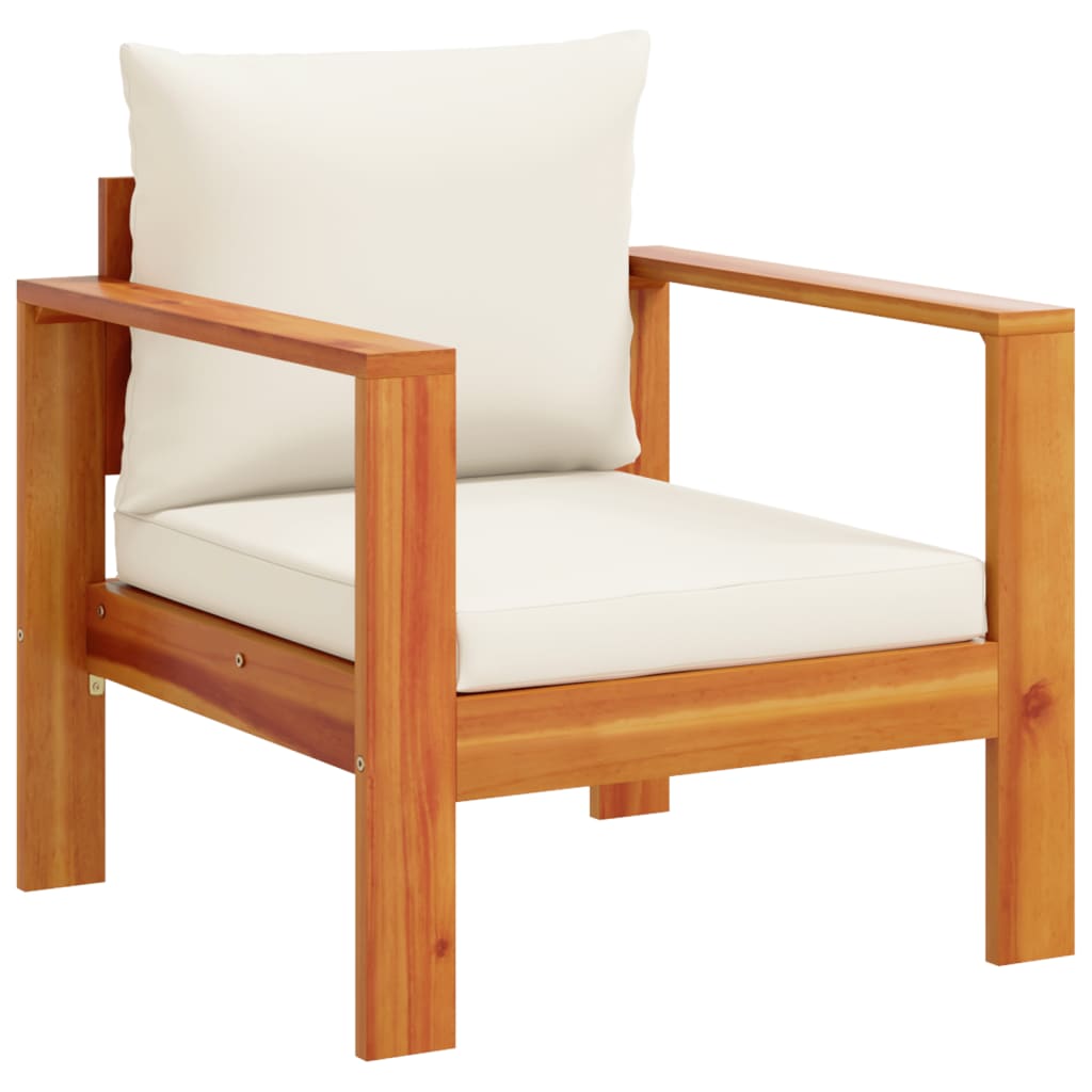 Salon de jardin avec coussins 5 pcs Bois d'acacia solide