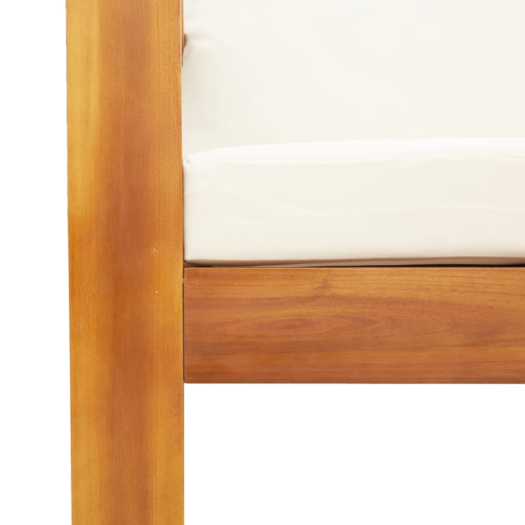 Salon de jardin avec coussins 5 pcs Bois d'acacia solide