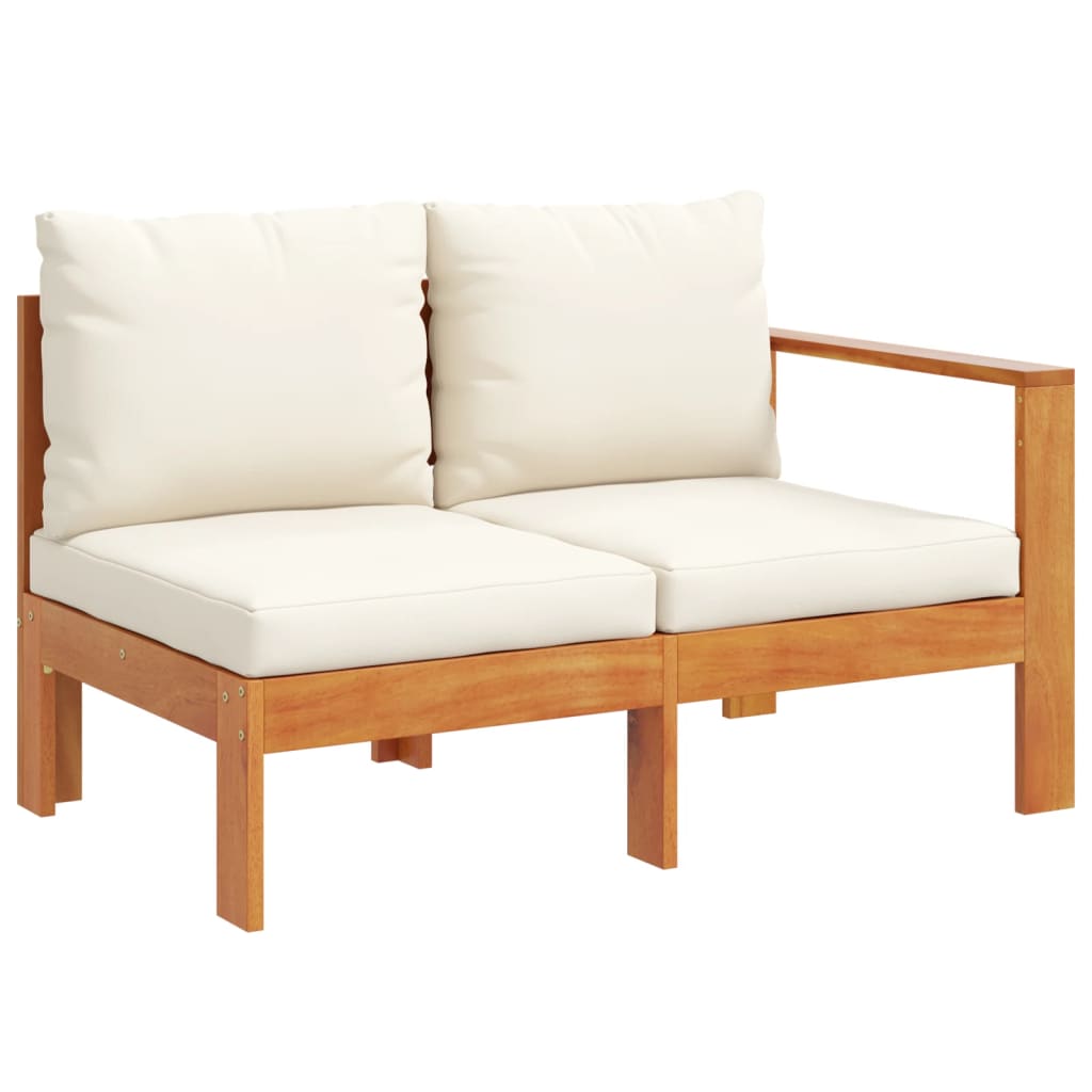 Salon de jardin avec coussins 5 pcs Bois d'acacia solide