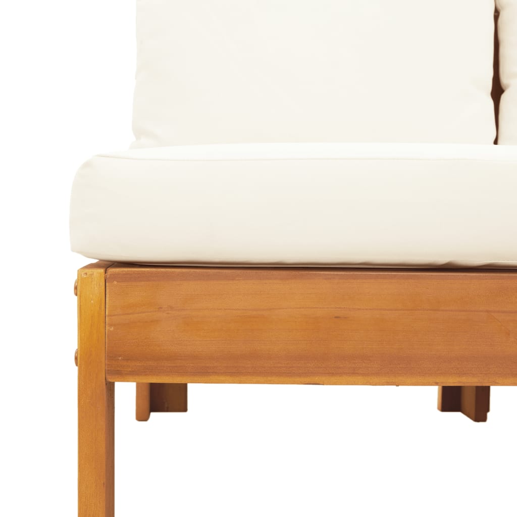 Salon de jardin avec coussins 5 pcs Bois d'acacia solide