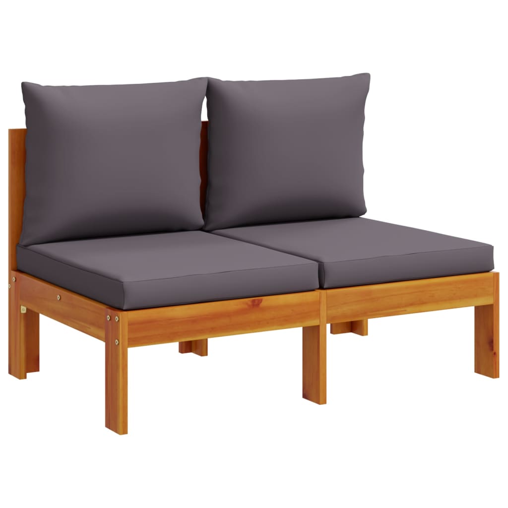 Salon de jardin avec coussins 5 pcs Bois d'acacia solide