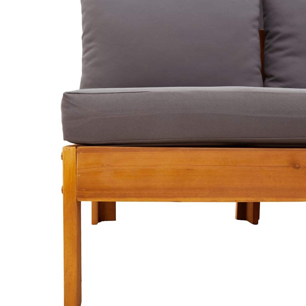 Salon de jardin avec coussins 5 pcs Bois d'acacia solide
