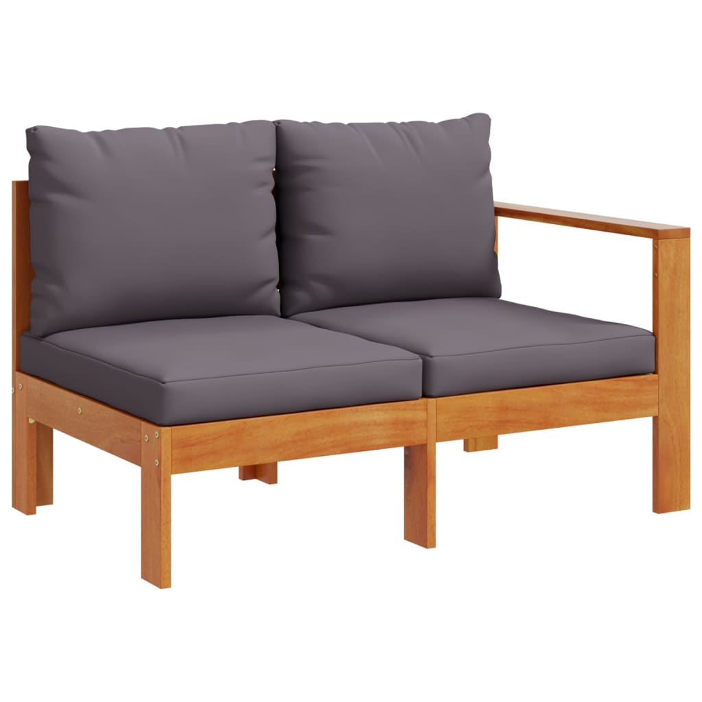 Salon de jardin avec coussins 5 pcs Bois d'acacia solide