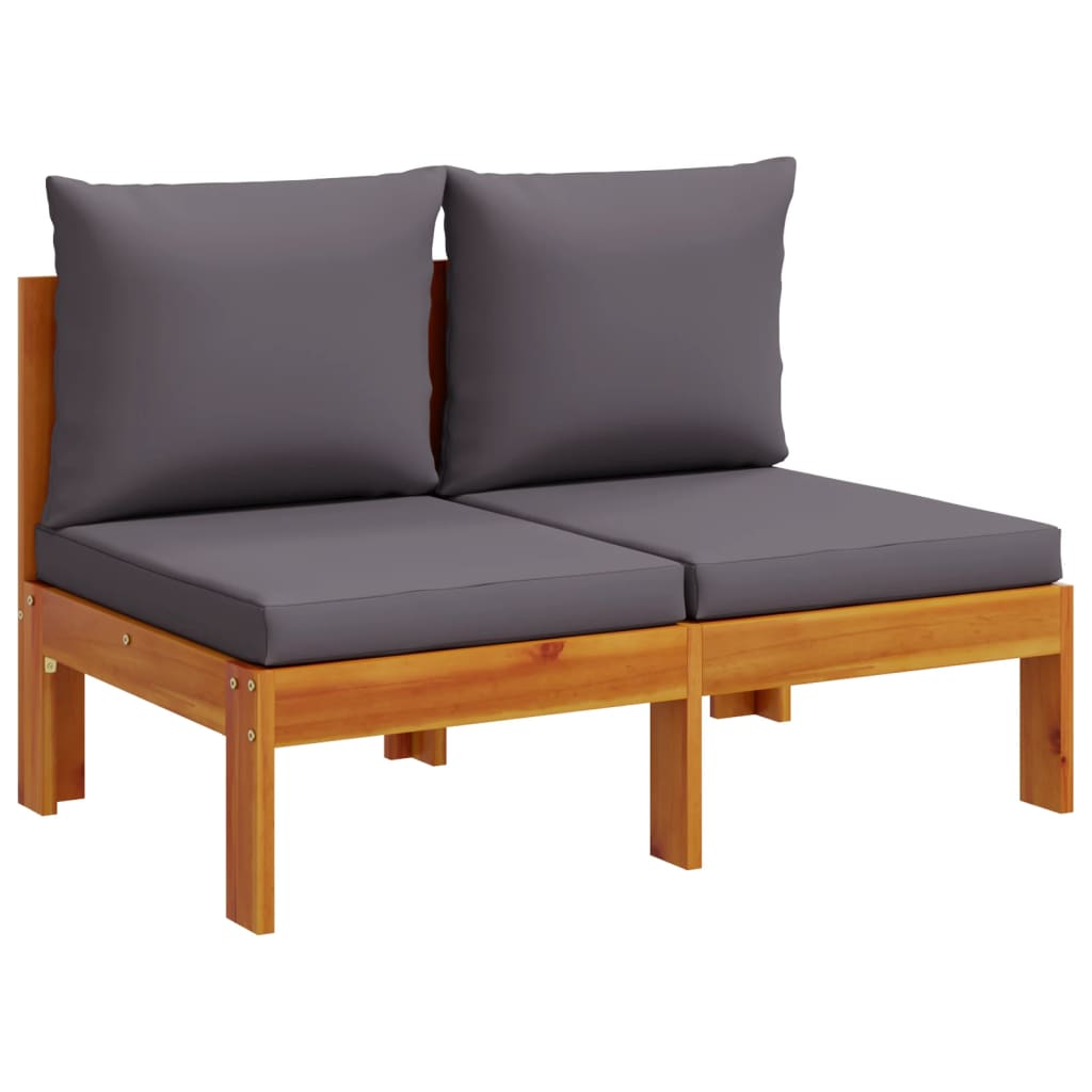 Salon de jardin avec coussins 5 pcs Bois d'acacia solide