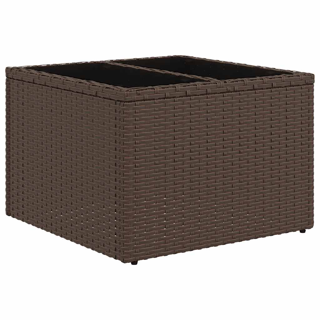 Ensemble de canapé de jardin 9 pcs avec coussins marron résine tressée