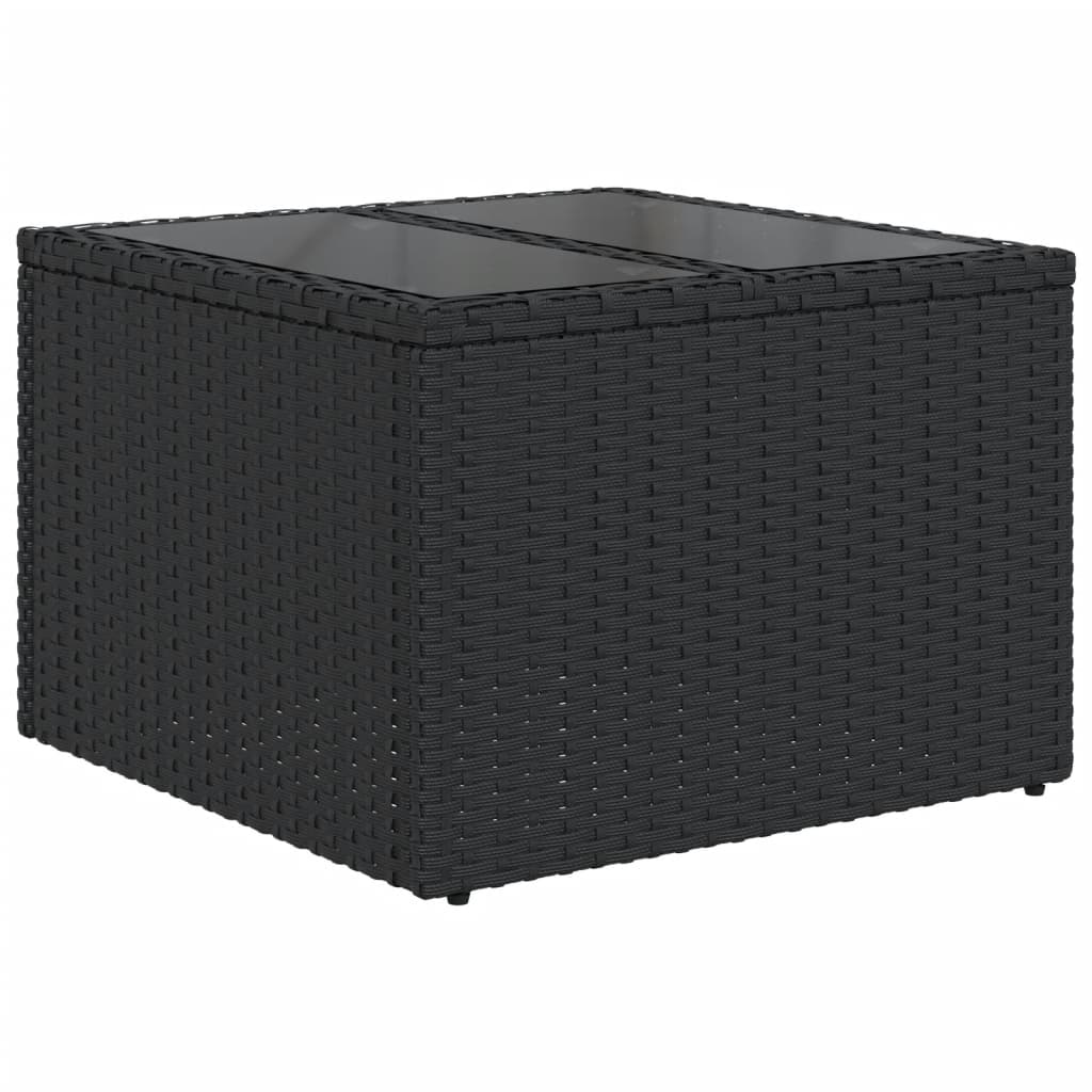 Ensemble de canapé de jardin 5 pcs avec coussins noir résine tressée