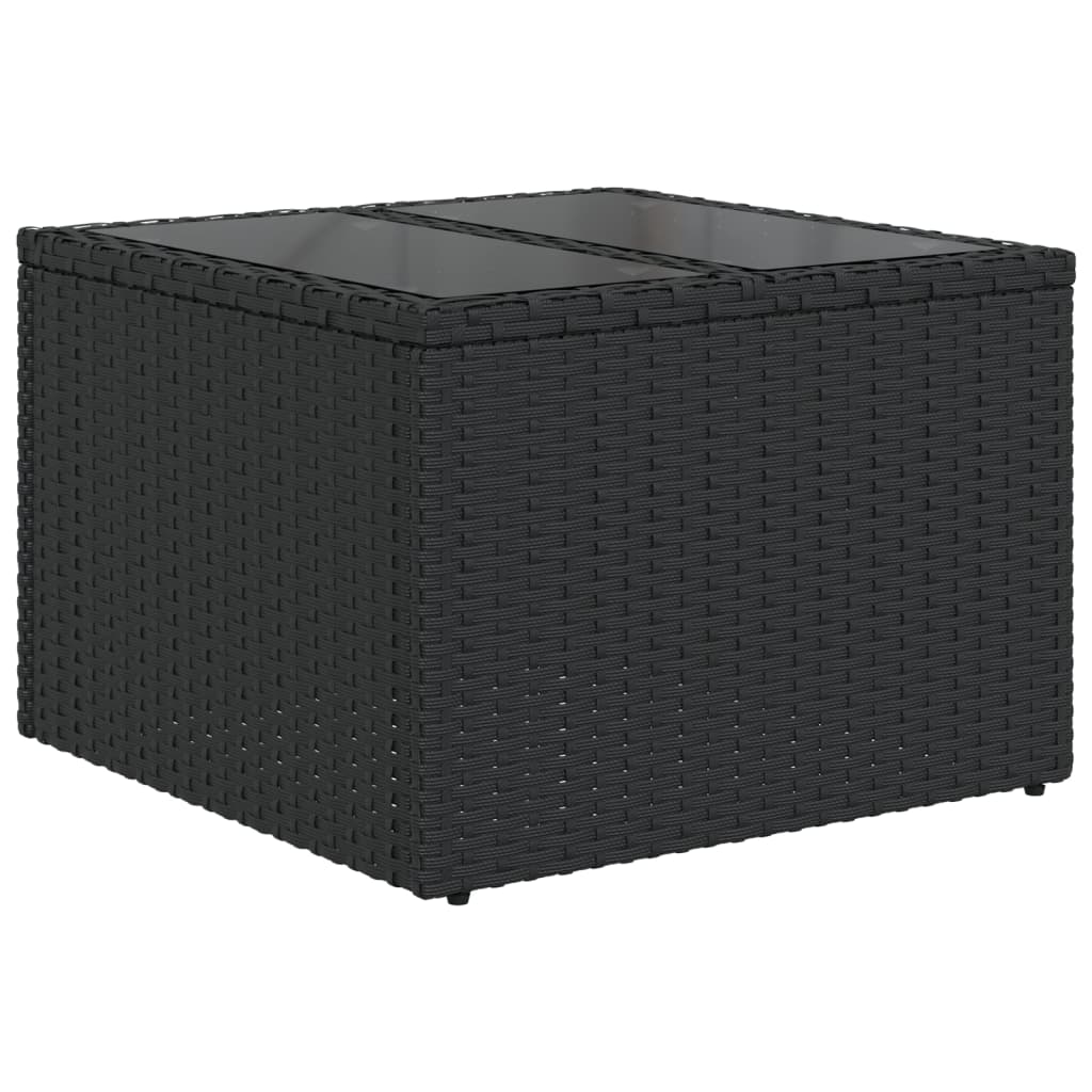 Ensemble de canapé de jardin 6 pcs avec coussins noir résine tressée