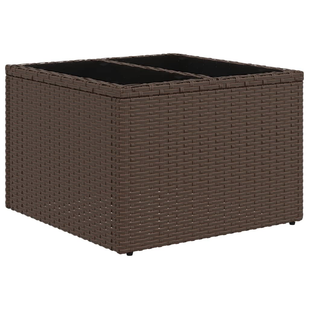 Ensemble de canapé de jardin 7 pcs avec coussins marron résine tressée
