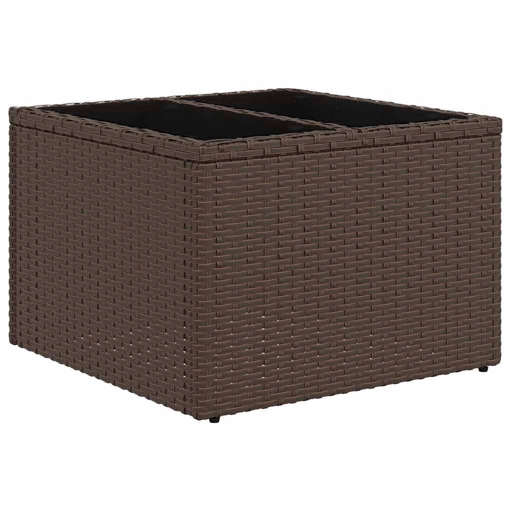 Ensemble de canapé de jardin 7 pcs avec coussins marron résine tressée