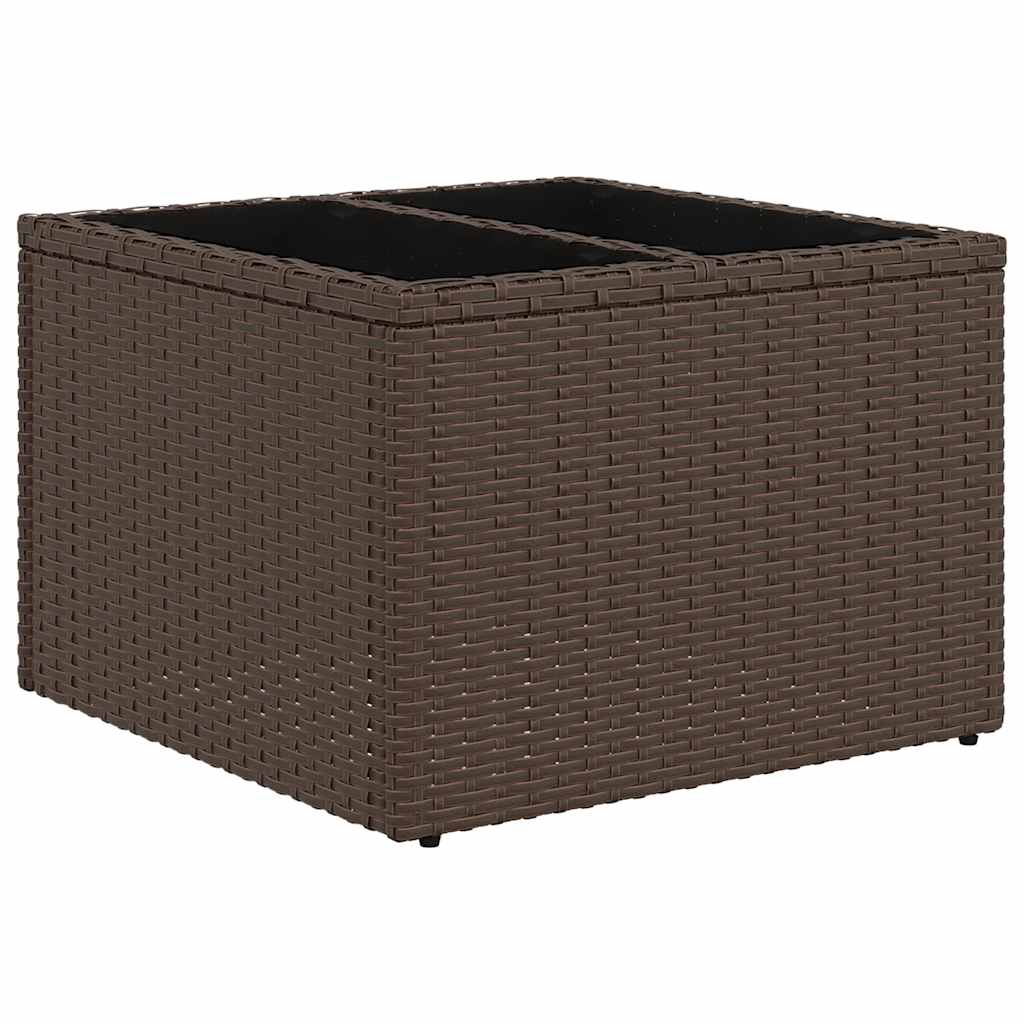 Ensemble de canapé de jardin 7 pcs avec coussins marron résine tressée