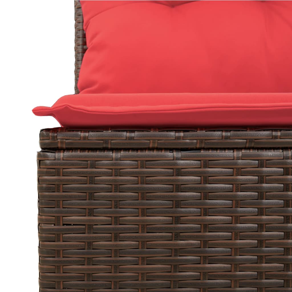 Ensemble de canapé de jardin 10 pcs avec coussins marron résine tressée