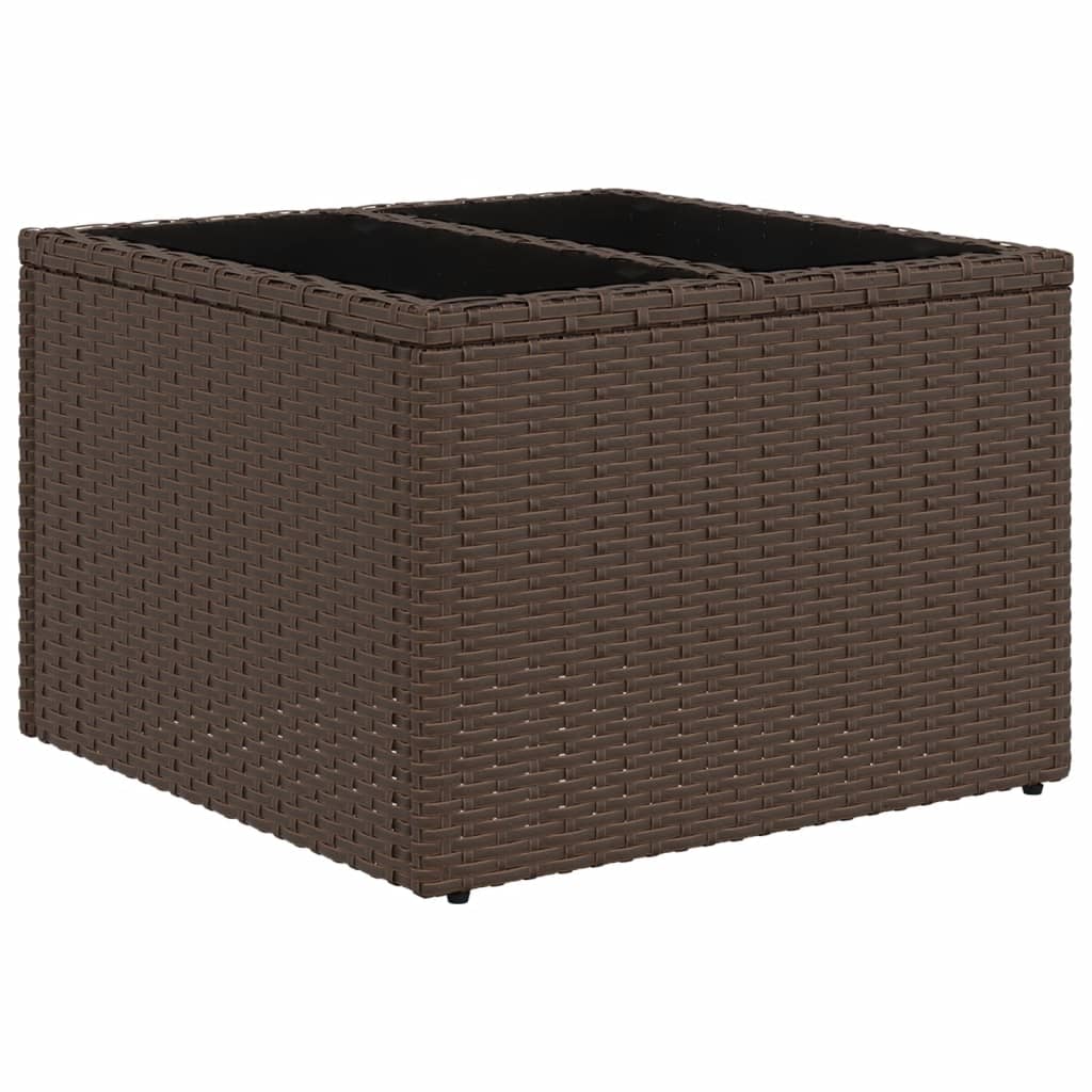 Ensemble de canapé de jardin 11 pcs avec coussins marron résine tressée