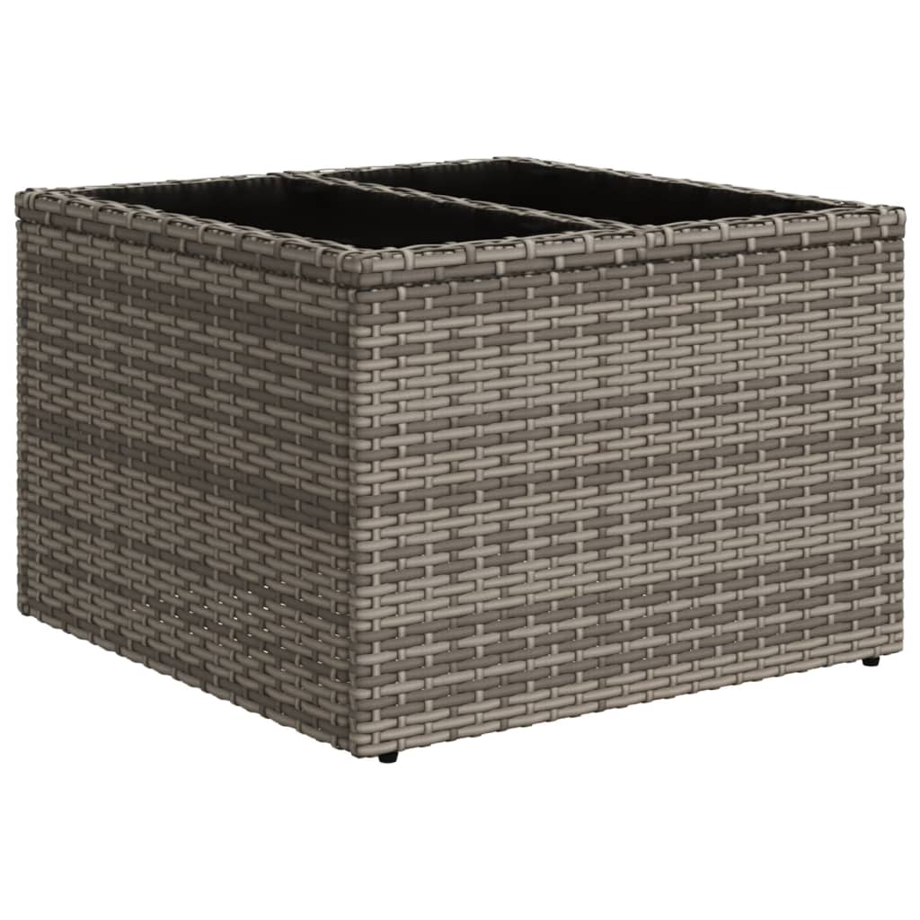Ensemble de canapé de jardin 7 pcs avec coussins gris résine tressée
