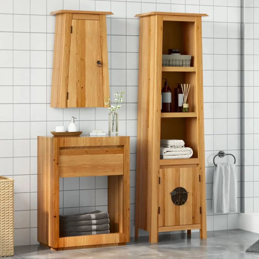 Ensemble de meubles de salle de bain 2 pcs bois de pin massif - XIOS