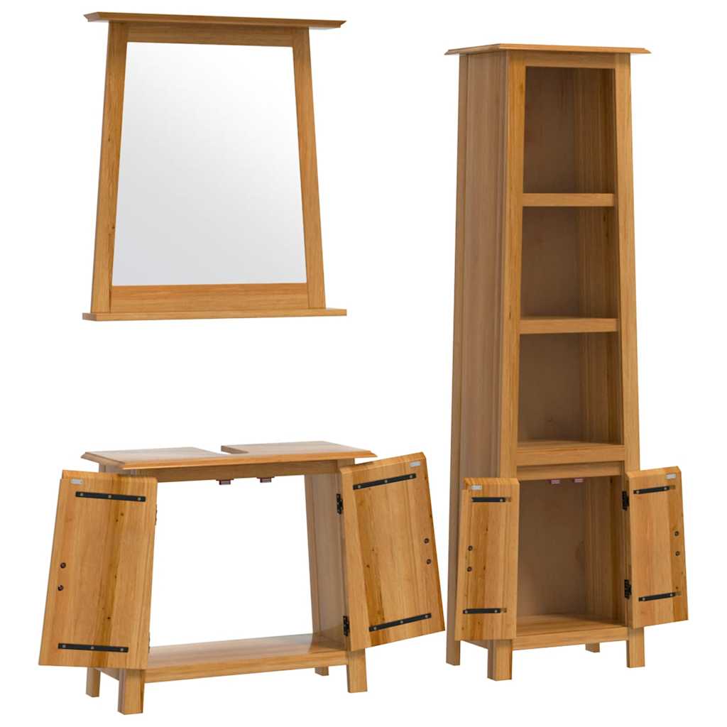 Ensemble de meubles de salle de bain 3 pcs bois de pin massif