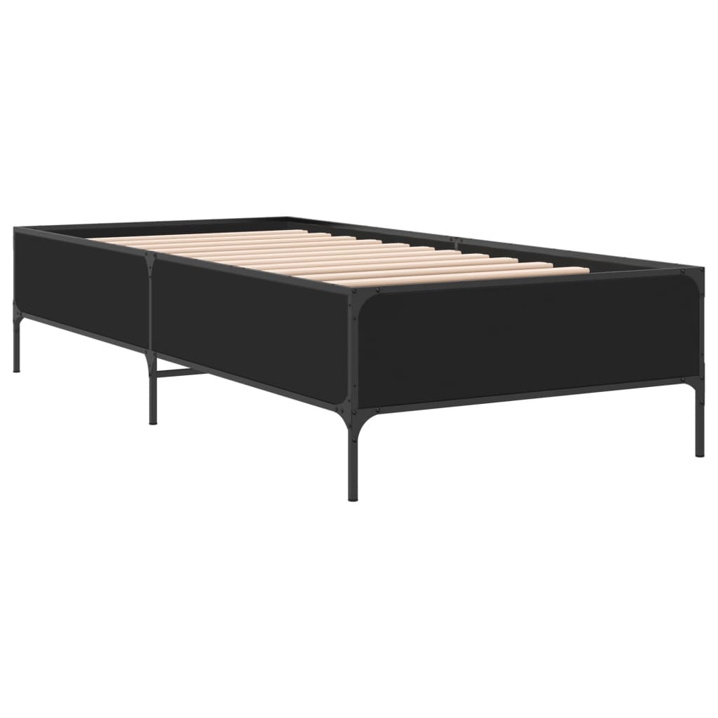 Cadre de lit sans matelas noir 100x200 cm - XIOS