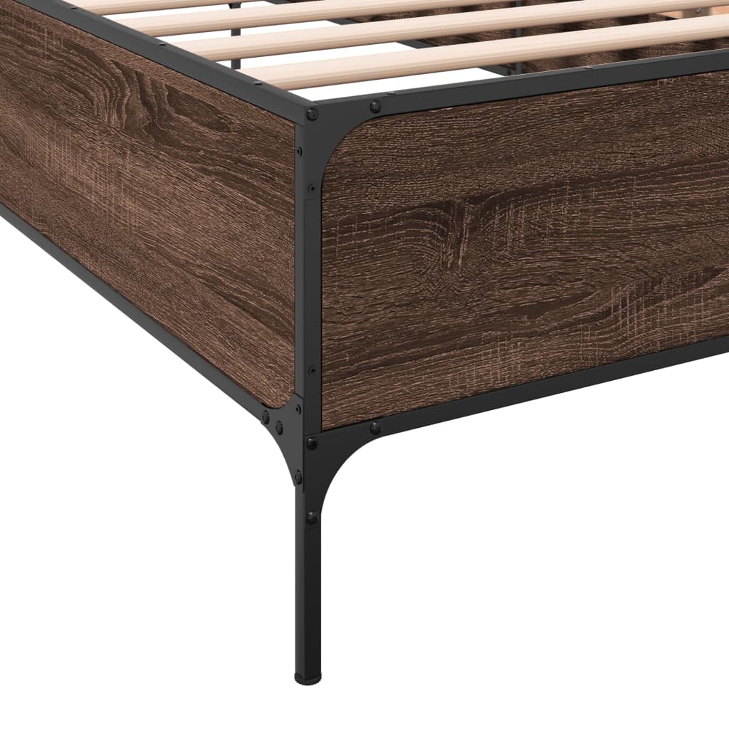 Cadre de lit sans matelas chêne marron 100x200 cm - XIOS