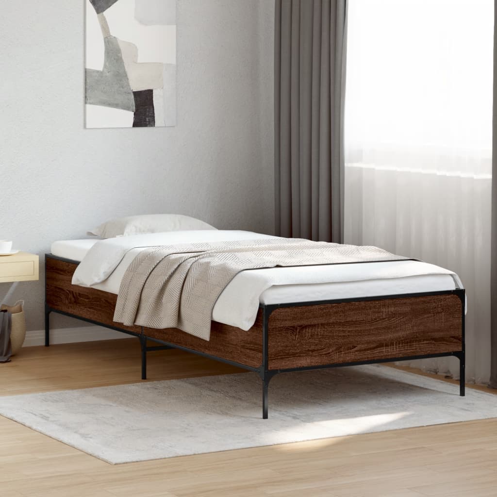 Cadre de lit sans matelas chêne marron 100x200 cm - XIOS