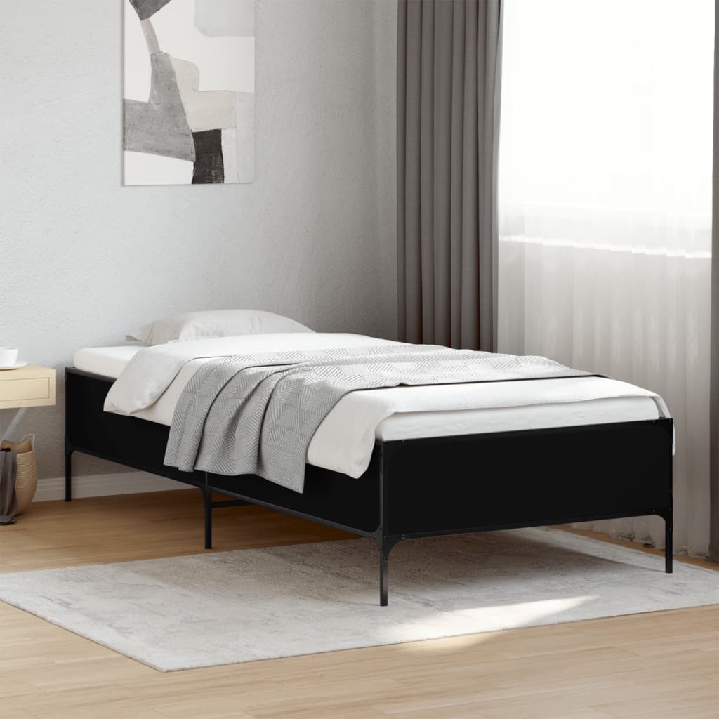 Cadre de lit sans matelas noir 90x200 cm - XIOS