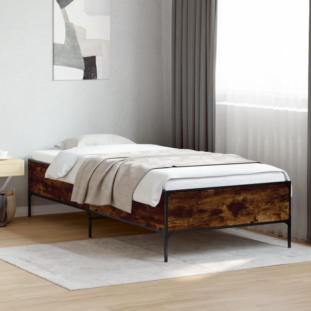 Cadre de lit sans matelas chêne fumé 90x190 cm - XIOS