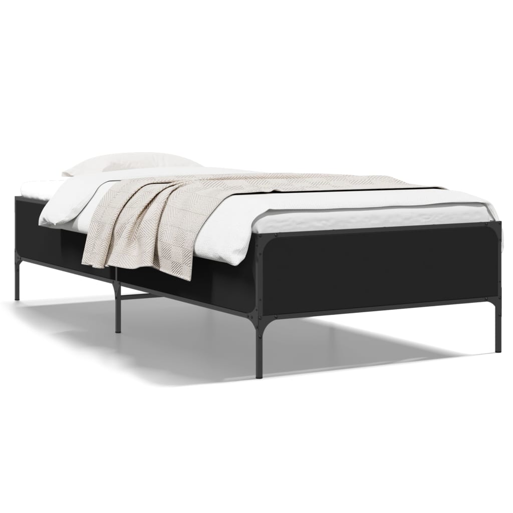 Cadre de lit sans matelas noir 75x190 cm - XIOS