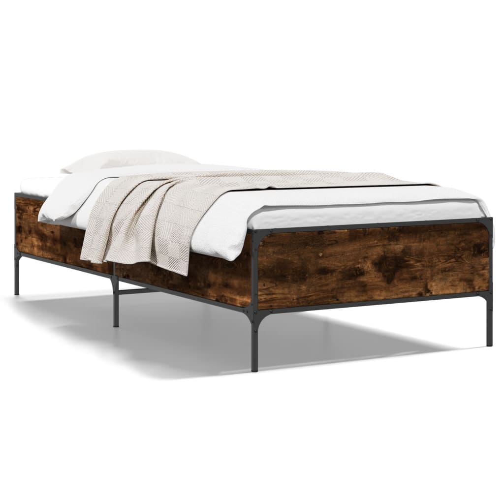 Cadre de lit sans matelas chêne fumé 75x190 cm - XIOS