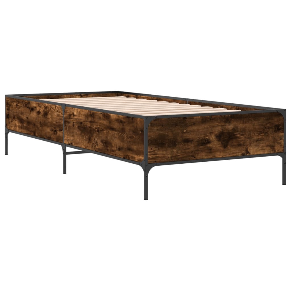 Cadre de lit sans matelas chêne fumé 75x190 cm - XIOS