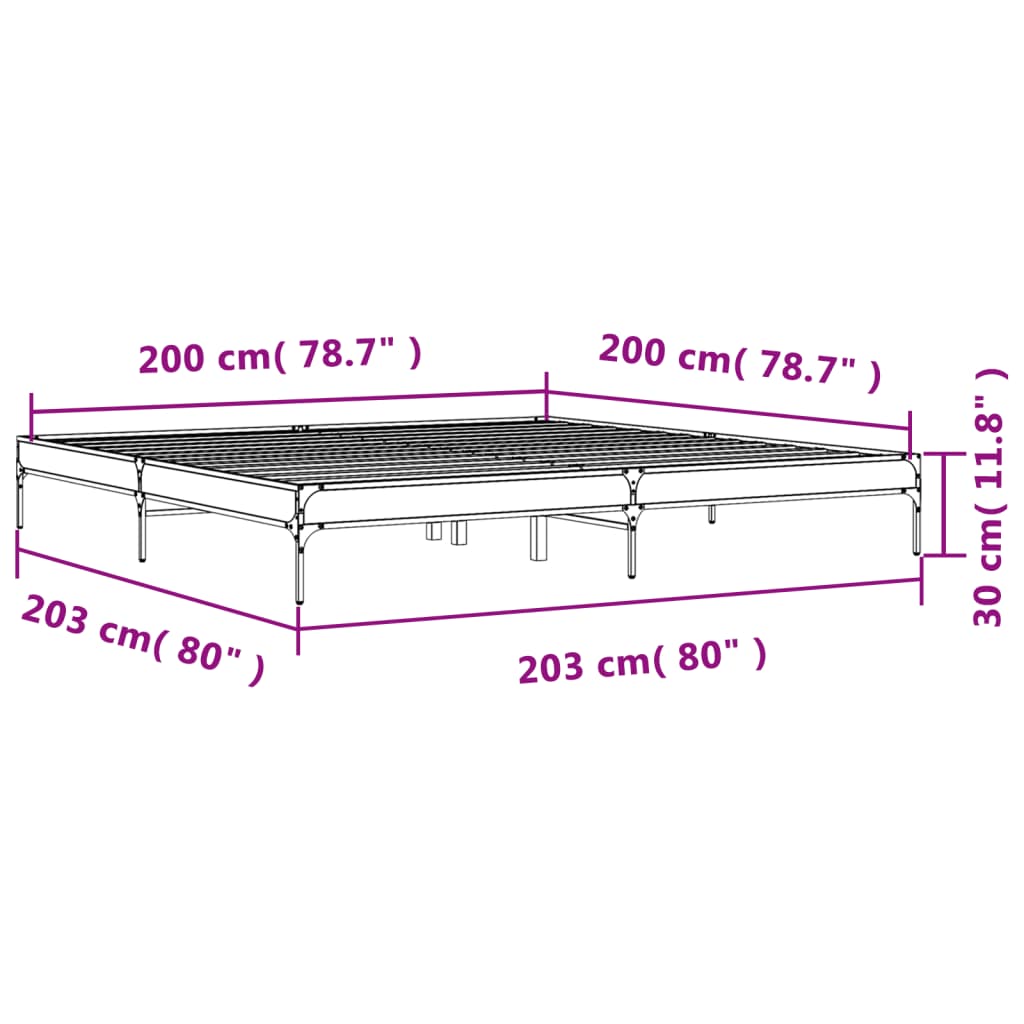 Cadre de lit sans matelas noir 200x200 cm - XIOS
