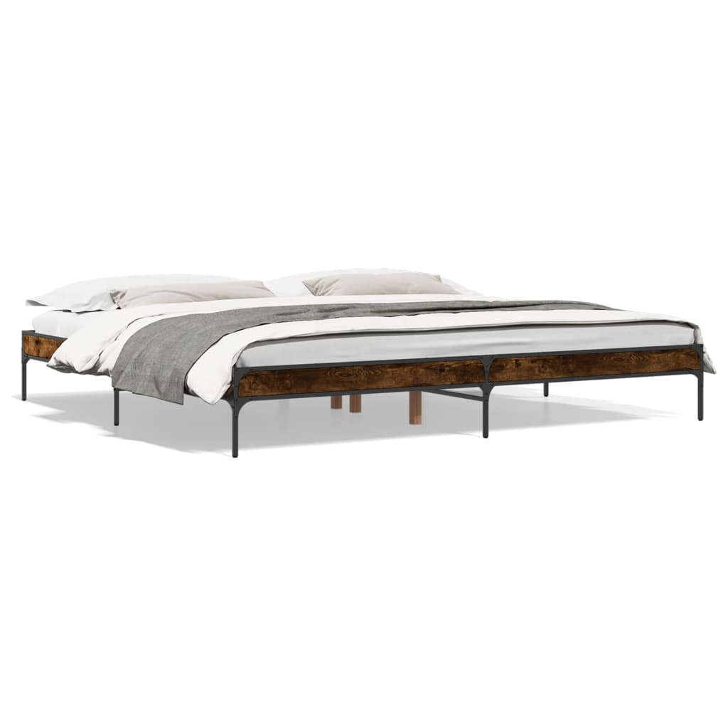 Cadre de lit sans matelas chêne fumé 200x200 cm - XIOS