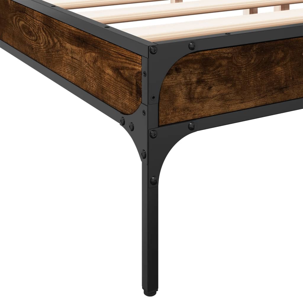 Cadre de lit sans matelas chêne fumé 200x200 cm - XIOS