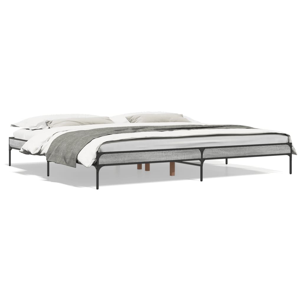 Cadre de lit sans matelas sonoma gris 200x200 cm - XIOS