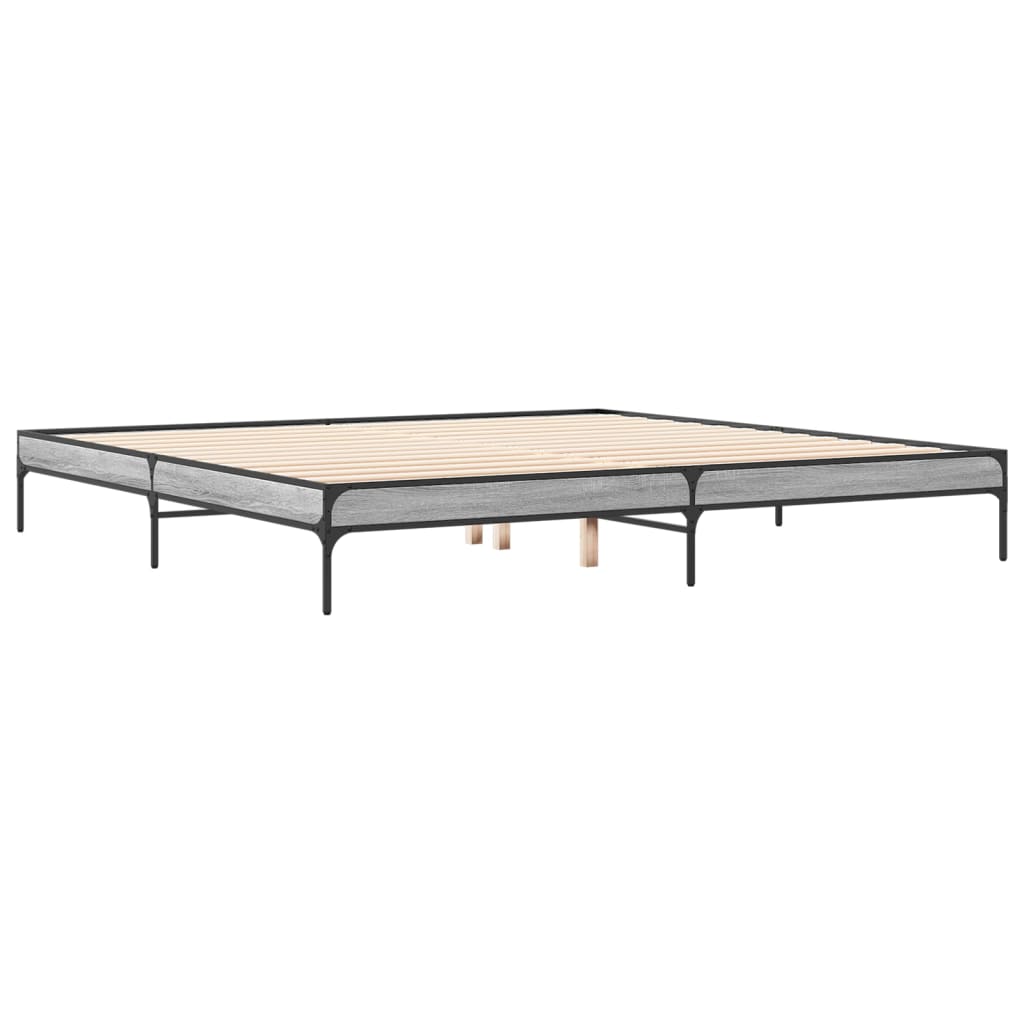 Cadre de lit sans matelas sonoma gris 200x200 cm - XIOS