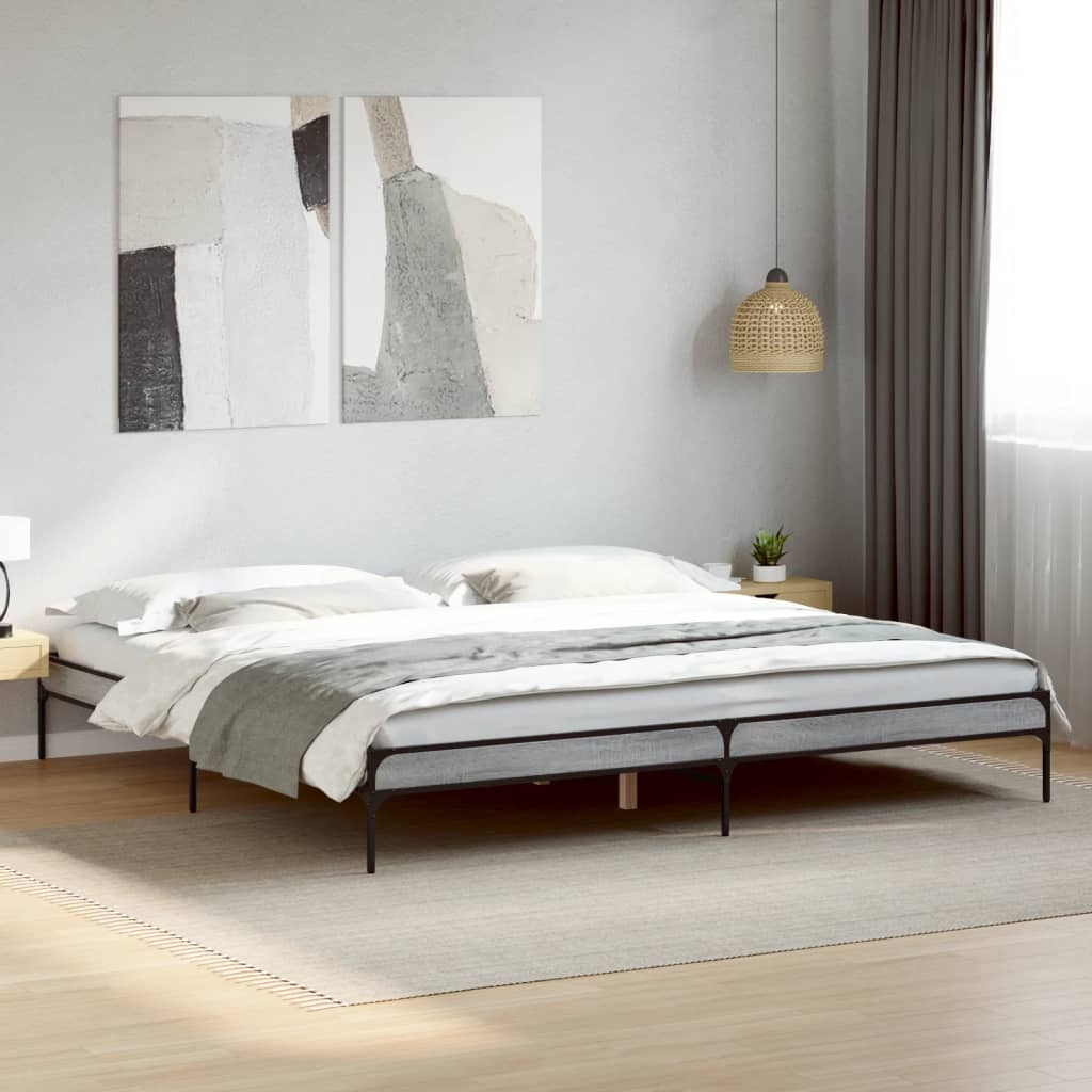 Cadre de lit sans matelas sonoma gris 200x200 cm - XIOS