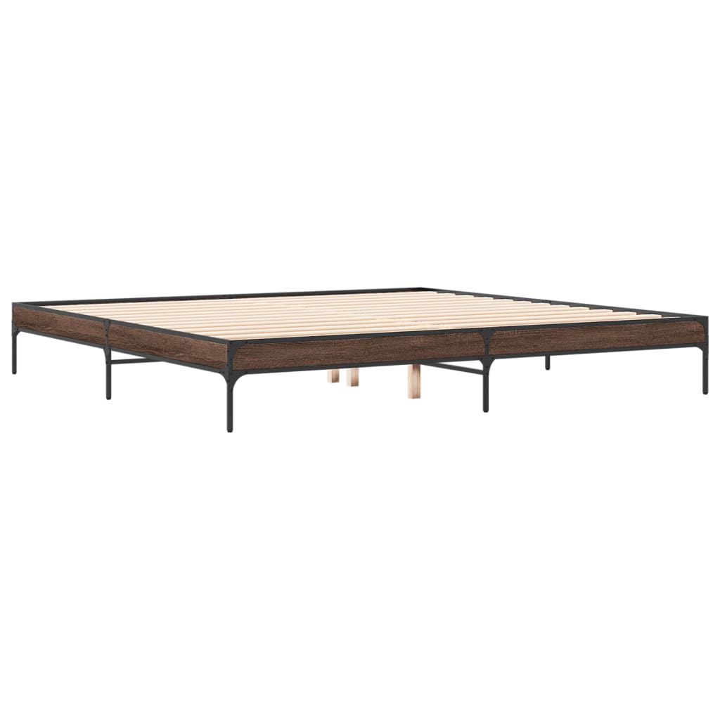 Cadre de lit sans matelas chêne marron 200x200 cm - XIOS