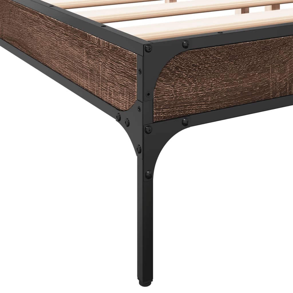 Cadre de lit sans matelas chêne marron 200x200 cm - XIOS