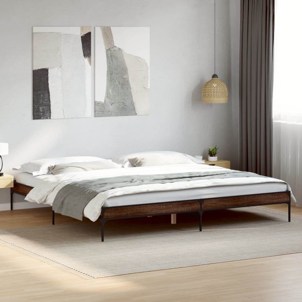 Cadre de lit sans matelas chêne marron 200x200 cm - XIOS