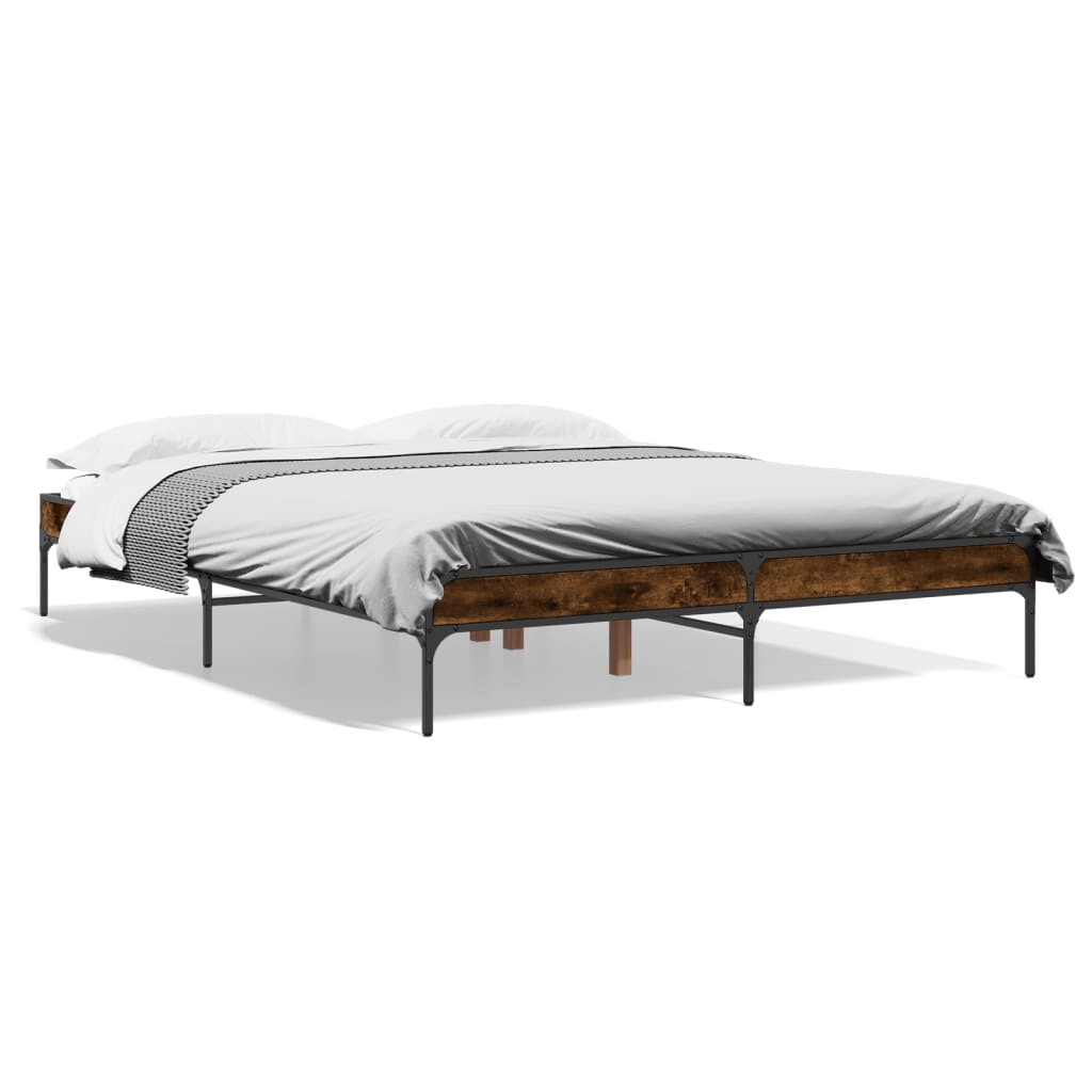 Cadre de lit sans matelas chêne fumé 150x200 cm - XIOS